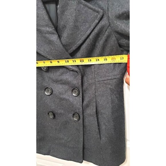 Michael Kord Gray Wool Blend Double-Breasted Peacoat  Size S - Picture 9 of 15